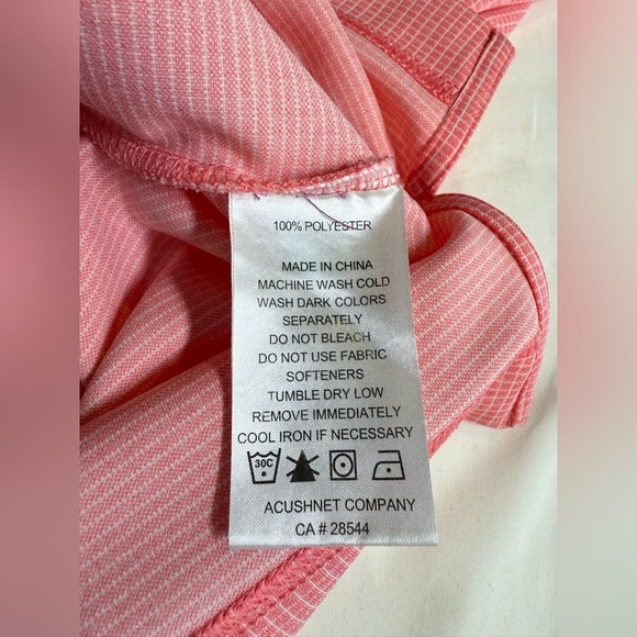 FOOTJOY Men's Coral/Pink grid pattern golf Polo shirt size L - Picture 2 of 12